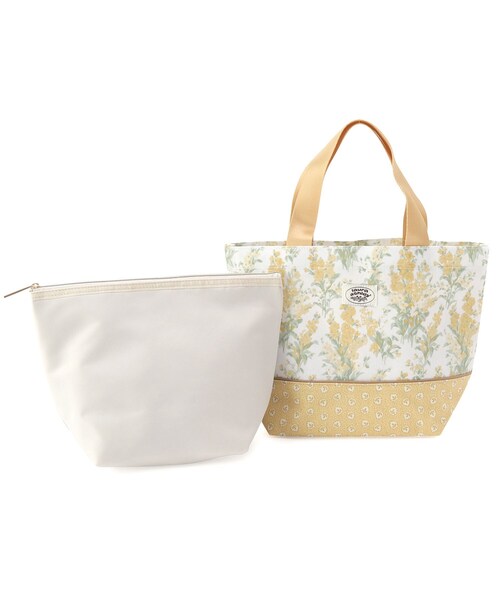 LAURA ASHLEY(ローラアシュレイ)の「ストックス柄ランチバッグ(トートバッグ・レディース・イエロー系/ピンク系5/ブルー系・00)」の2枚目の写真