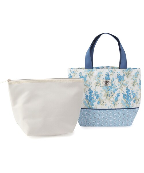 LAURA ASHLEY(ローラアシュレイ)の「ストックス柄ランチバッグ(トートバッグ・レディース・イエロー系/ピンク系5/ブルー系・00)」の4枚目の写真