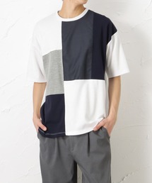 ポンチ素材 切替Tシャツ