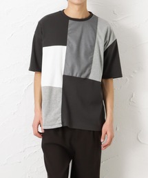 ポンチ素材 切替Tシャツ