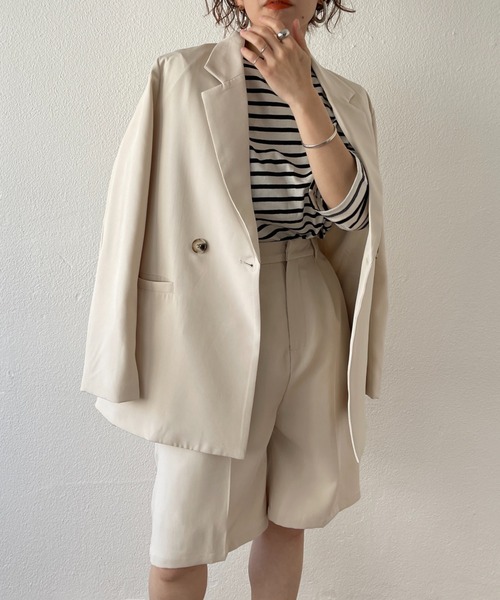 Half Pants Jacket Jacket Set Up テーラードジャケット 美シルエットハーフパンツセットアップ セットアップ Up