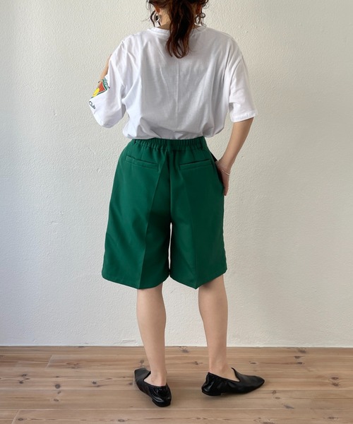 wee9s（ウィークス）の「half pants jacket set up / テーラードジャケット×美シルエットハーフパンツセットアップ（セットアップ・レディース・ブラック/グリーン/アイボリー・FREE）」の16枚目の写真
