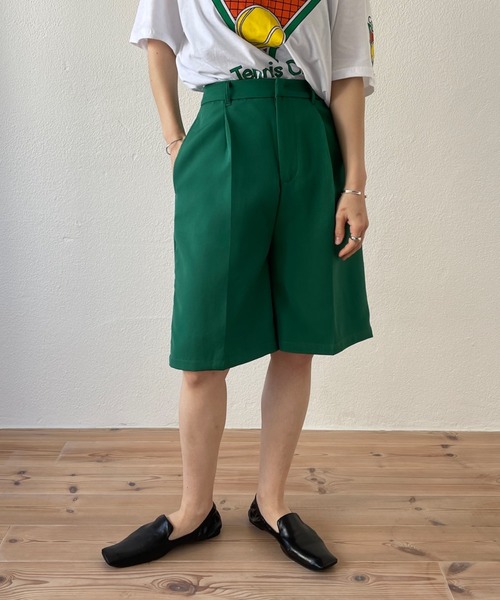 wee9s（ウィークス）の「half pants jacket set up / テーラードジャケット×美シルエットハーフパンツセットアップ（セットアップ・レディース・ブラック/グリーン/アイボリー・FREE）」の14枚目の写真