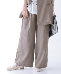 n'OrLABEL | 『風合いリネン混サイドボタンワイドパンツ』(その他パンツ)