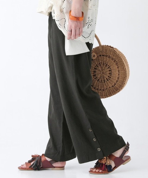 n'OrLABEL(ノアールレーベル)の「【廃盤】『風合いリネン混サイドボタンワイドパンツ』(その他パンツ・レディース・ブラック/モカ・1/2)」の11枚目の写真