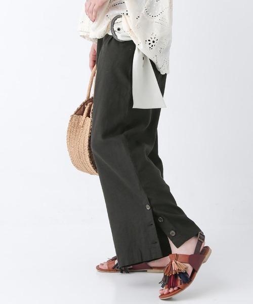 n'OrLABEL(ノアールレーベル)の「【廃盤】『風合いリネン混サイドボタンワイドパンツ』(その他パンツ・レディース・ブラック/モカ・1/2)」の12枚目の写真