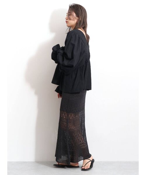 Ungrid（アングリッド）の「透かし編みニットフレアスカート（スカート・レディース・チャコールグレー/ベージュ/ダークオレンジ・FREE）」の14枚目の写真