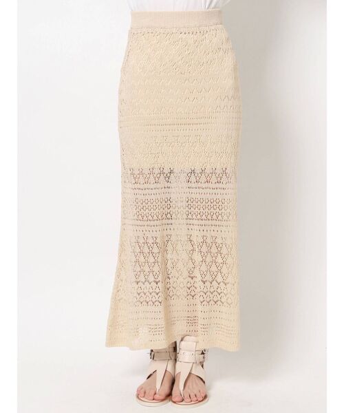 Ungrid（アングリッド）の「透かし編みニットフレアスカート（スカート・レディース・チャコールグレー/ベージュ/ダークオレンジ・FREE）」の12枚目の写真