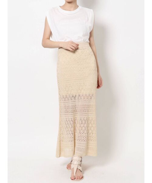 Ungrid（アングリッド）の「透かし編みニットフレアスカート（スカート・レディース・チャコールグレー/ベージュ/ダークオレンジ・FREE）」の18枚目の写真