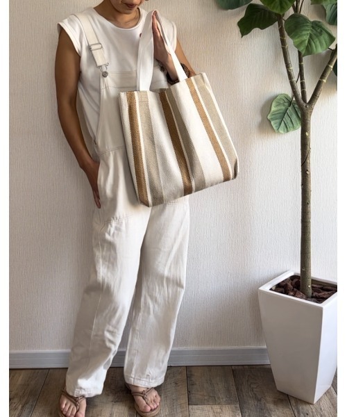 Ritzy（リッツィー）の「ストライプ柄トートバッグ（トートバッグ・レディース・ブラック/ベージュ/グレー・FREE）」の20枚目の写真