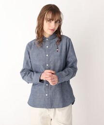 刺繍入りラウンドカラーシャツ