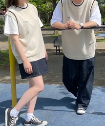 PairPair | 刺繍入りニットベスト(ユニセックス)(ベスト)