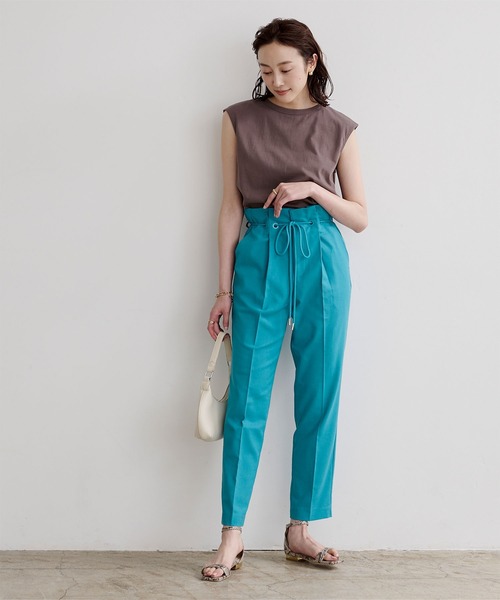 ベルト付ハイウエストタックパンツ（その他パンツ）｜ur's（ユアーズ）