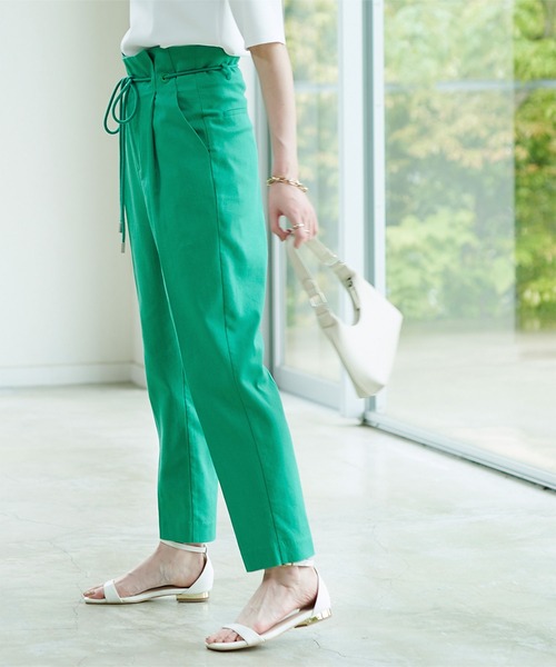 ベルト付ハイウエストタックパンツ（その他パンツ）｜ur's（ユアーズ）