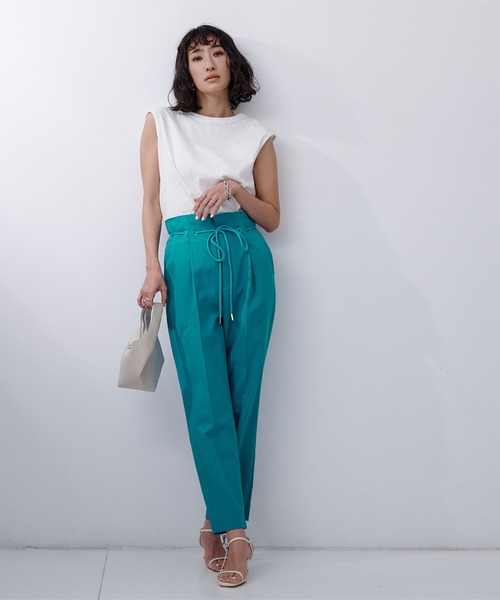 ベルト付ハイウエストタックパンツ（その他パンツ）｜ur's（ユアーズ）