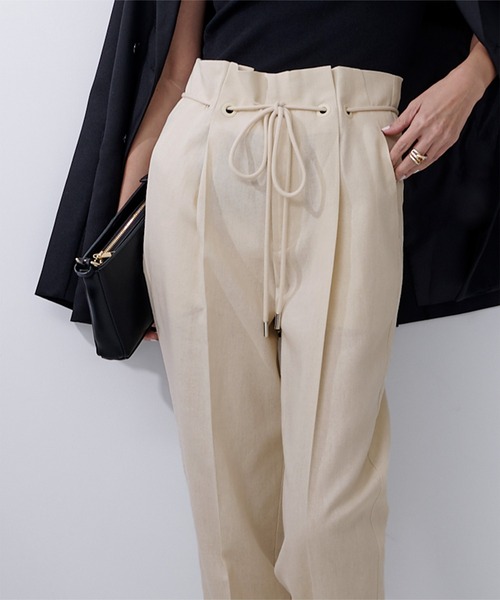 ベルト付ハイウエストタックパンツ（その他パンツ）｜ur's（ユアーズ）
