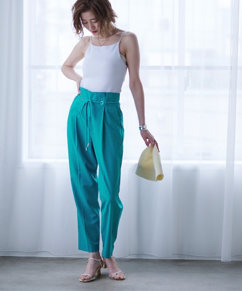 ベルト付ハイウエストタックパンツ（その他パンツ）｜ur's（ユアーズ）