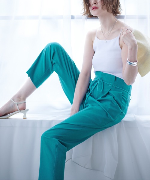 ベルト付ハイウエストタックパンツ（その他パンツ）｜ur's（ユアーズ）