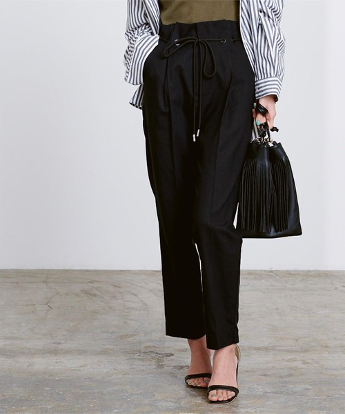 ベルト付ハイウエストタックパンツ（その他パンツ）｜ur's（ユアーズ）