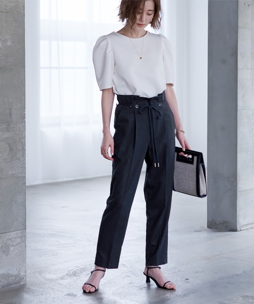 ベルト付ハイウエストタックパンツ（その他パンツ）｜ur's（ユアーズ）