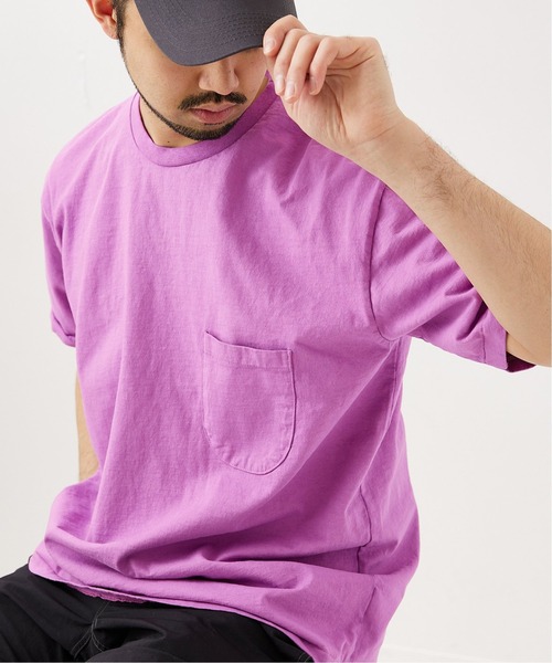 417 EDIFICE(フォーワンセブンエディフィス)の「【MIXTA / ミクスタ】オーバーダイ ポケットTシャツ(Tシャツ/カットソー・メンズ・パープル/オレンジ・FREE)」の5枚目の写真