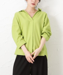 ミントリネン スキッパーシャツ