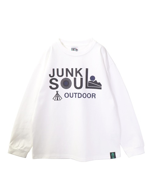 JUNKSOUL（ジャンクソウル）の「JUNK SOUL/国内プリントJUNKSOUL OUTDOORブランドロゴ ロンＴ (M4)（Tシャツ/カットソー・キッズ・ホワイト/オレンジ/ライトイエロー/ライトブルー/ベージュ/カーキ/ブラック/杢グレー・100cm/140cm/150cm/120cm/130cm/110cm/160cm）」の10枚目の写真