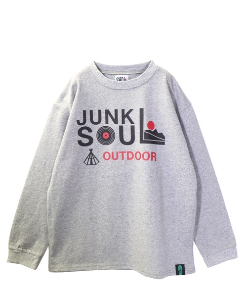 JUNKSOUL（ジャンクソウル）の「JUNK SOUL/国内プリントJUNKSOUL OUTDOORブランドロゴ ロンＴ (M4)（Tシャツ/カットソー・キッズ・ホワイト/オレンジ/ライトイエロー/ライトブルー/ベージュ/カーキ/ブラック/杢グレー・100cm/140cm/150cm/120cm/130cm/110cm/160cm）」の17枚目の写真