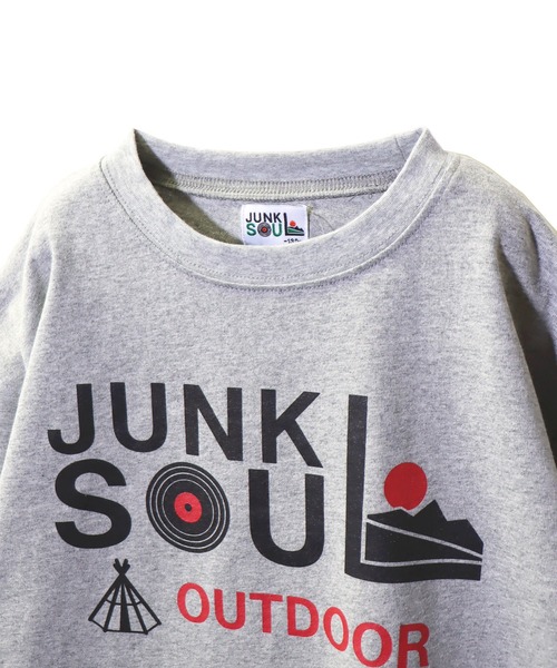 JUNKSOUL（ジャンクソウル）の「JUNK SOUL/国内プリントJUNKSOUL OUTDOORブランドロゴ ロンＴ (M4)（Tシャツ/カットソー・キッズ・ホワイト/オレンジ/ライトイエロー/ライトブルー/ベージュ/カーキ/ブラック/杢グレー・100cm/140cm/150cm/120cm/130cm/110cm/160cm）」の19枚目の写真