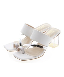 JELLY BEANS | メタルラインクリアヒールトングサンダル(210-338)JELLY BEANS(ジェリービーンズ)(サンダル)