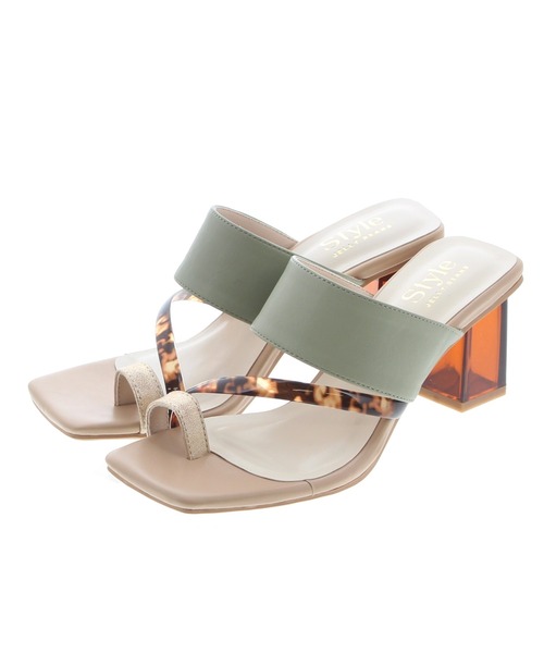 JELLY BEANS（ジェリービーンズ）の「メタルラインクリアヒールトングサンダル(210-338)JELLY BEANS(ジェリービーンズ)（サンダル・レディース・グリーン/ブラック/ホワイト・M/L/S/LL）」の3枚目の写真