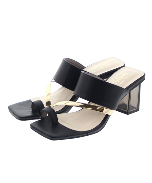 JELLY BEANS（ジェリービーンズ）の「メタルラインクリアヒールトングサンダル(210-338)JELLY BEANS(ジェリービーンズ)（サンダル・レディース・グリーン/ブラック/ホワイト・M/L/S/LL）」の2枚目の写真