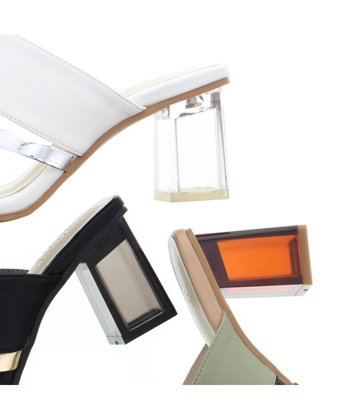 JELLY BEANS（ジェリービーンズ）の「メタルラインクリアヒールトングサンダル(210-338)JELLY BEANS(ジェリービーンズ)（サンダル・レディース・グリーン/ブラック/ホワイト・M/L/S/LL）」の8枚目の写真