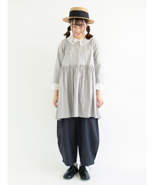 Samansa Mos2(サマンサ モスモス)の「綿タイプライターバルーンパンツ(その他パンツ・レディース・ベージュ/オフホワイト/チャコール・フリ-)」の18枚目の写真