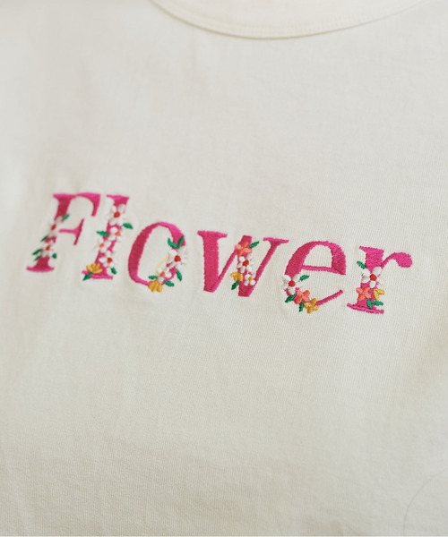 CHILD WOMAN（チャイルドウーマン）の「40/2天竺 Pineapple/Flower 刺繍Tシャツ（Tシャツ/カットソー・レディース・ホワイト/レッド/サックスブルー/ピンク/イエロー/アイボリー・FREE）」の15枚目の写真