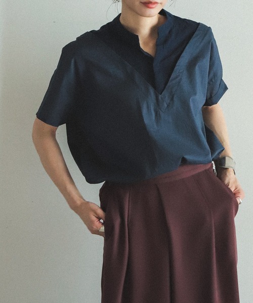 【新品未使用】【FIL DE FER】シースルーストライプ✕ローンコンビブラウス 新品未使用】【FIL DE FER】シースルーストライプ✕ローンコンビ
