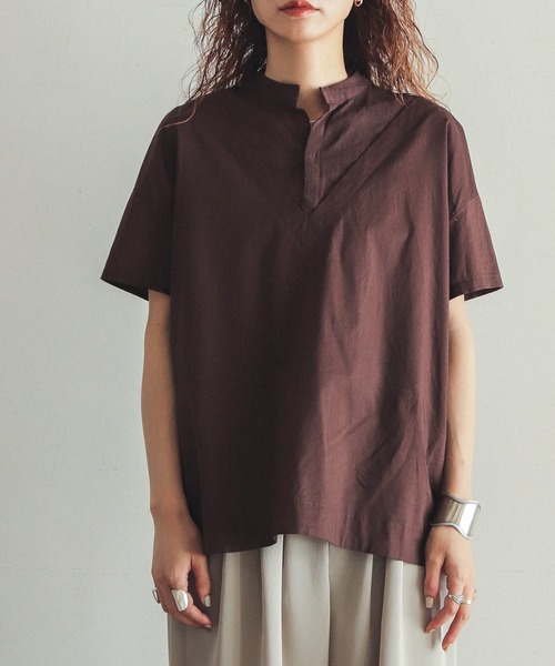 【新品未使用】【FIL DE FER】シースルーストライプ✕ローンコンビブラウス FIL DE FER（フィルデフェール）の「シースルーストライプ