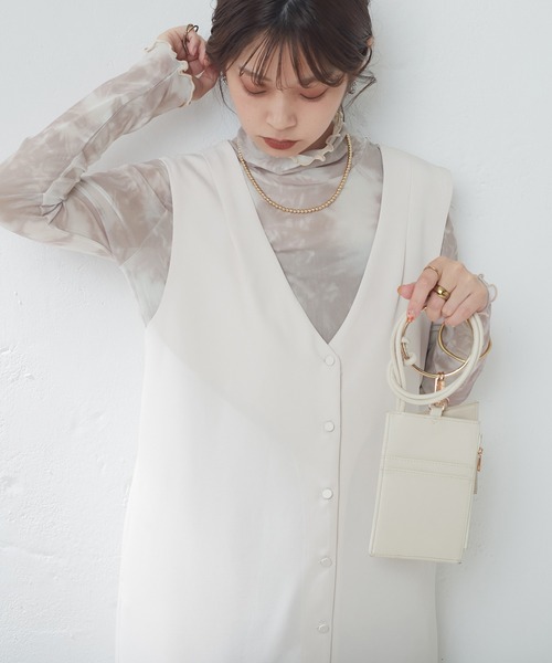 natural couture(ナチュラルクチュール)の「再予約/WEB限定/程良い肌見せで女性らしさ引き立つ パワーネットシアータートル(Tシャツ/カットソー・レディース・グレー系その他/ベージュ/ブラック/グリーン/オフホワイト/チェック/ベージュ系/ピンク系/ブラウン・FREE)」の6枚目の写真