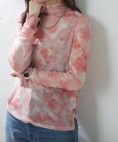 natural couture(ナチュラルクチュール)の「再予約/WEB限定/程良い肌見せで女性らしさ引き立つ パワーネットシアータートル(Tシャツ/カットソー・レディース・グレー系その他/ベージュ/ブラック/グリーン/オフホワイト/チェック/ベージュ系/ピンク系/ブラウン・FREE)」の8枚目の写真