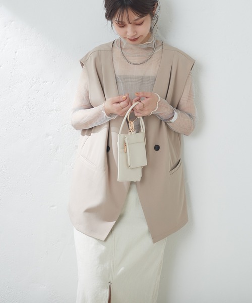 natural couture(ナチュラルクチュール)の「再予約/WEB限定/程良い肌見せで女性らしさ引き立つ パワーネットシアータートル(Tシャツ/カットソー・レディース・グレー系その他/ベージュ/ブラック/グリーン/オフホワイト/チェック/ベージュ系/ピンク系/ブラウン・FREE)」の9枚目の写真