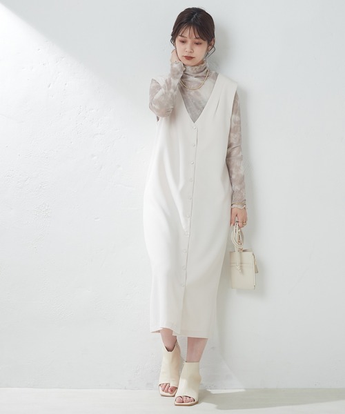 natural couture(ナチュラルクチュール)の「再予約/WEB限定/程良い肌見せで女性らしさ引き立つ パワーネットシアータートル(Tシャツ/カットソー・レディース・グレー系その他/ベージュ/ブラック/グリーン/オフホワイト/チェック/ベージュ系/ピンク系/ブラウン・FREE)」の19枚目の写真