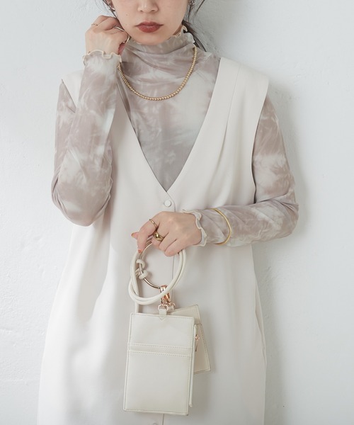 natural couture(ナチュラルクチュール)の「再予約/WEB限定/程良い肌見せで女性らしさ引き立つ パワーネットシアータートル(Tシャツ/カットソー・レディース・グレー系その他/ベージュ/ブラック/グリーン/オフホワイト/チェック/ベージュ系/ピンク系/ブラウン・FREE)」の18枚目の写真