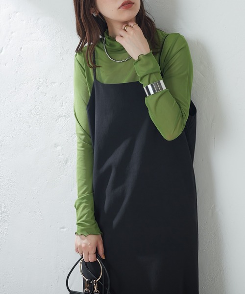 natural couture(ナチュラルクチュール)の「再予約/WEB限定/程良い肌見せで女性らしさ引き立つ パワーネットシアータートル(Tシャツ/カットソー・レディース・グレー系その他/ベージュ/ブラック/グリーン/オフホワイト/チェック/ベージュ系/ピンク系/ブラウン・FREE)」の22枚目の写真