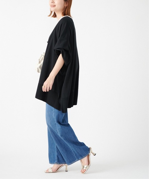 JOURNAL STANDARD(ジャーナルスタンダード)の「《追加3》ハイツイストコットンポンチョカーディガン(カーディガン/ボレロ・レディース・ブラック/グレー/グリーン・FREE)」の8枚目の写真