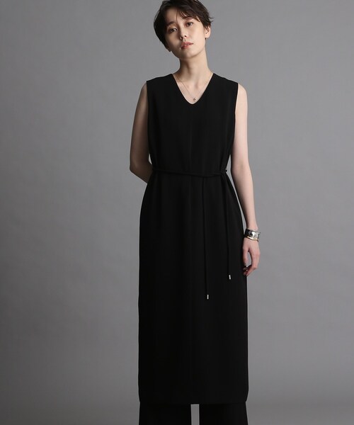 洗える 日本製 洗える 日本製 ワンピース トリアセテート混ミニマルロングワンピース ワンピース Indivi インディヴィ の