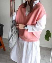 Ｖネックカラーニットベスト