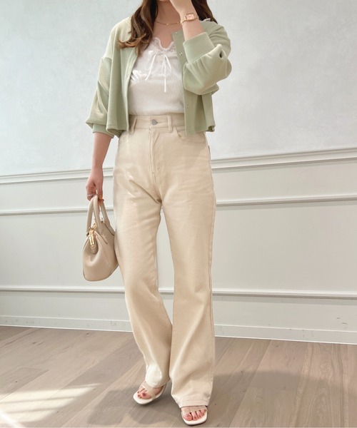 apres jour（アプレジュール）の「フレアーデニムパンツ【ZOZOTOWN限定アイテム】（デニムパンツ・レディース・ブラック/キナリ/ダークブルー・X-LARGE/LARGE/SMALL/MEDIUM）」の9枚目の写真