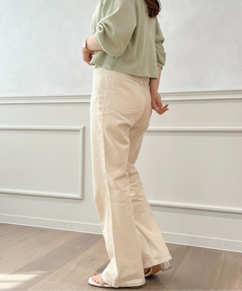 apres jour（アプレジュール）の「フレアーデニムパンツ【ZOZOTOWN限定アイテム】（デニムパンツ・レディース・ブラック/キナリ/ダークブルー・X-LARGE/LARGE/SMALL/MEDIUM）」の6枚目の写真