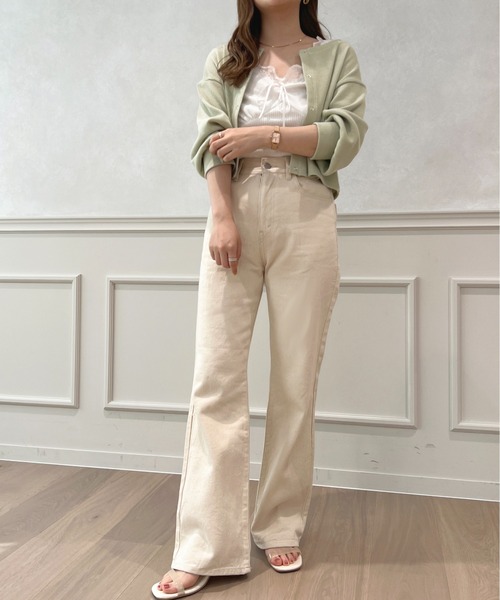 apres jour（アプレジュール）の「フレアーデニムパンツ【ZOZOTOWN限定アイテム】（デニムパンツ・レディース・ブラック/キナリ/ダークブルー・X-LARGE/LARGE/SMALL/MEDIUM）」の10枚目の写真