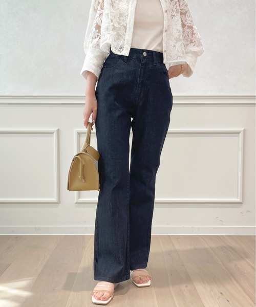 apres jour（アプレジュール）の「フレアーデニムパンツ【ZOZOTOWN限定アイテム】（デニムパンツ・レディース・ブラック/キナリ/ダークブルー・X-LARGE/LARGE/SMALL/MEDIUM）」の19枚目の写真